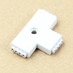 Female connector for RGB led strips, with 4 pins and 3 ports - T form